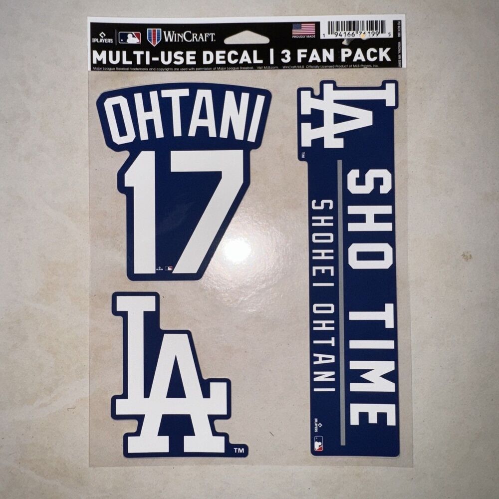 Los Angeles Dodgers Shohei Ohtani - Sheet Of 3 Decals